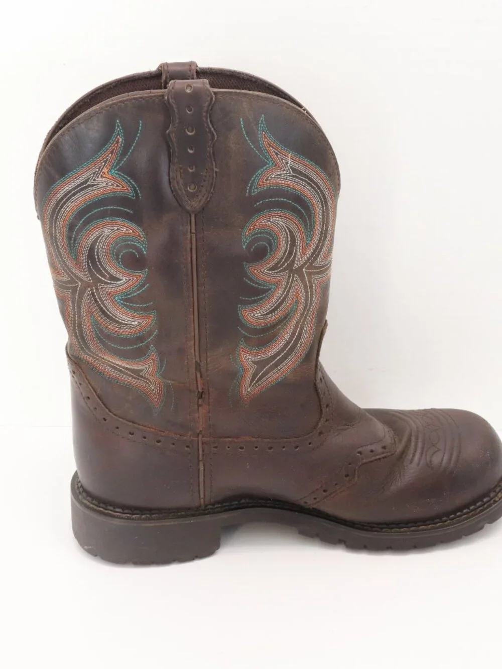 Justin Men's Western Work‎ Boots Brown Steel Toe Waterproof Size 9B